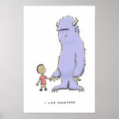 Poster j'aime les monstres (Devant)