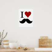 Poster J'aime les moustaches, l'impression ou l'affiche (Cuisine)