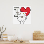 Poster J'aime les moutons (Cuisine)