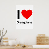 Poster j'aime les orangs-outans (Cuisine)