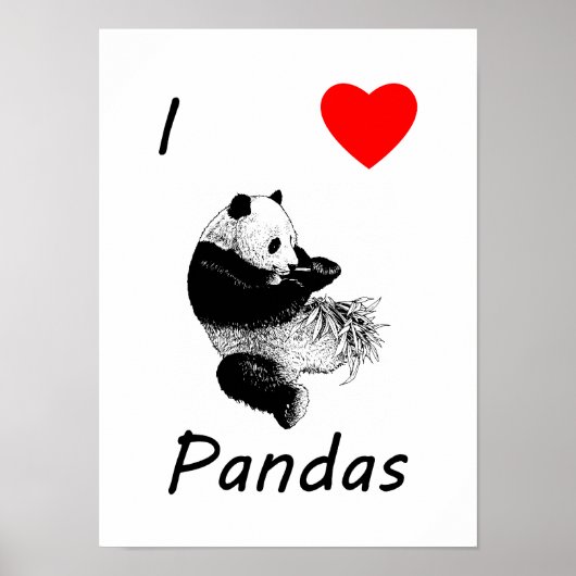 Poster J'aime les pandas (Devant)