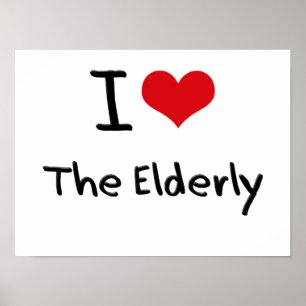 Poster J'aime les personnes âgées