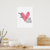 Poster J'AIME LES PILATES et les pots de Pilates (Cuisine)