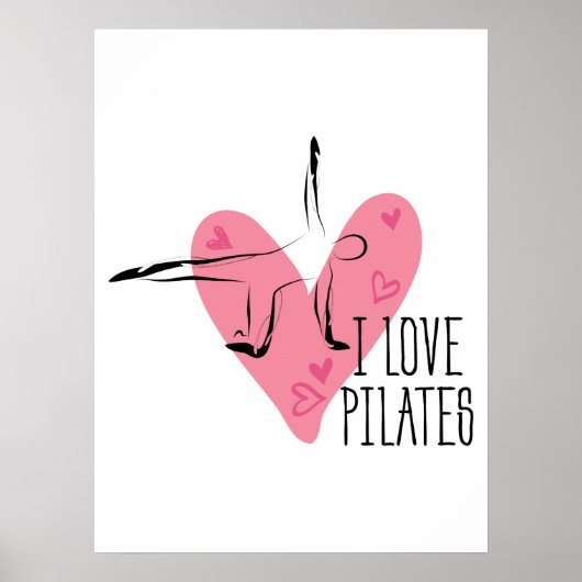 Poster J'AIME LES PILATES et les pots de Pilates (Devant)