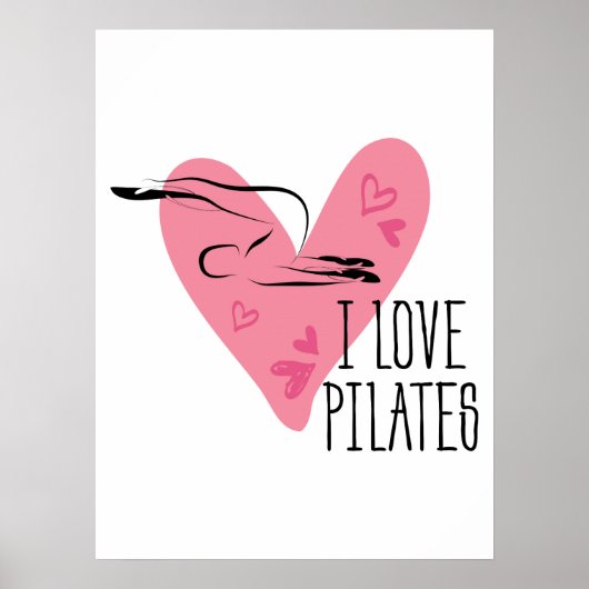 Poster J'AIME LES PILATES et les pots de Pilates (Devant)