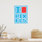 Poster J'Aime Les Pixels, (Cuisine)