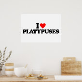 POSTER J'AIME LES PLATYPUSES (Cuisine)