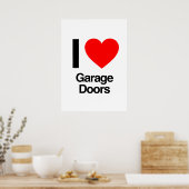 Poster j'aime les portes de garage (Cuisine)