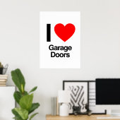 Poster j'aime les portes de garage (Bureau à domicile)