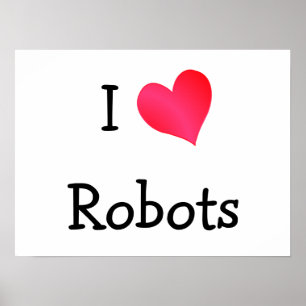Poster J'aime les robots