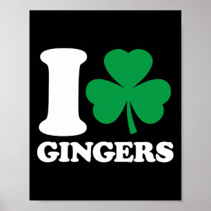 Poster J'aime les Roux - J'adore les Roux - Saint-Patrick