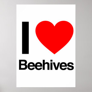 Poster j'aime les ruches