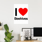 Poster j'aime les ruches (Bureau à domicile)