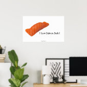 Poster J'Aime Les sushis saumons ! (Bureau à domicile)
