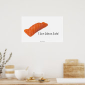 Poster J'Aime Les sushis saumons ! (Cuisine)