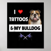 Poster J'Aime Les Tatouages Et Mon Chien De Chien À Chien (Devant)