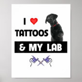 Poster J'Aime Les Tatouages Et Mon Labrador Retriever Lab (Devant)