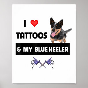Poster J'Aime Les Tatouages Et Mon Tatouage De Chien À Hé