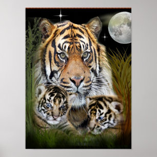 Poster J'aime les tigres