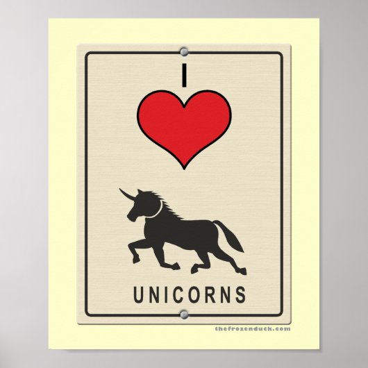 Poster J'Aime Les Unicornes (Devant)