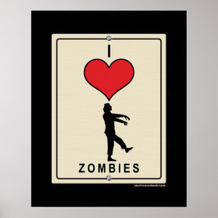Poster J'aime les zombies