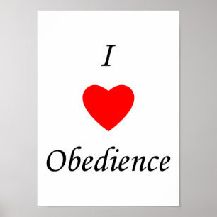 Poster J'aime l'obéissance
