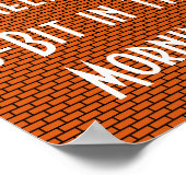 Poster J'aime l'odeur de 8 bits le matin, Orange (Coin)