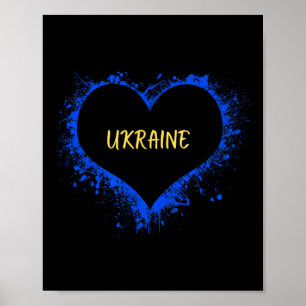 Poster J'aime l'Ukraine Je cœur l'Ukraine Drapeau ukraini
