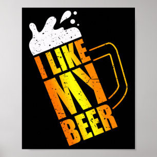 Poster J'Aime Ma Bière. Beer Mug Drôle Facile Costume Lon