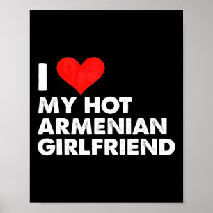 Poster J'aime ma chaude petite amie arménienne Cœur Armén