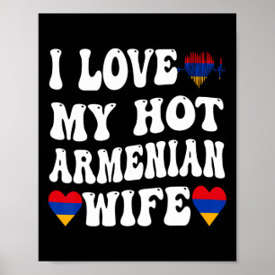 Poster J'aime ma femme arménienne chaude Drapeau d'Arméni