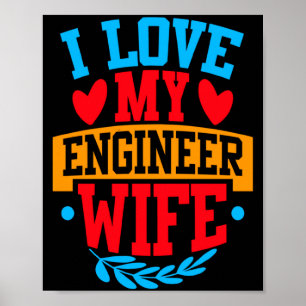 Poster J'aime ma femme ingénieure Je l'aime Couple vale