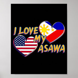 Poster J'aime ma femme philippine Américaine philippine A