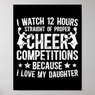 Poster J'aime ma fille Cheer Papa d'une meneuse de claque