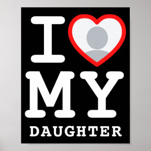 Poster J'aime ma fille Photo Texte Parents