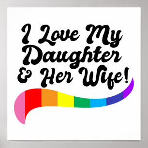 Poster J'aime ma fille & sa femme fier parent enfant gay