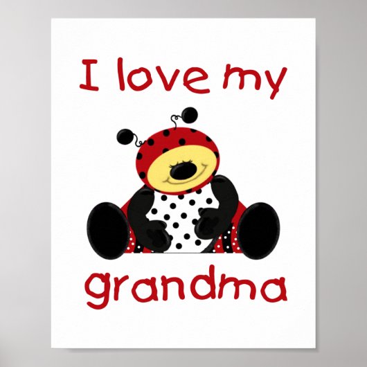 Poster J'aime ma grand-mère (coccinelle) (Devant)