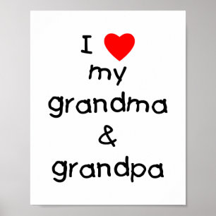 Poster J'aime ma grand-mère et mon grand-père