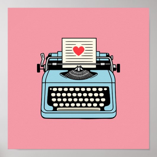 Poster J'aime ma machine à écrire (Devant)