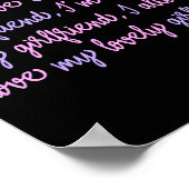 Poster J'Aime Ma Petite Amie Personnalisée (Coin)