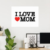Poster J'aime maman (Bureau à domicile)