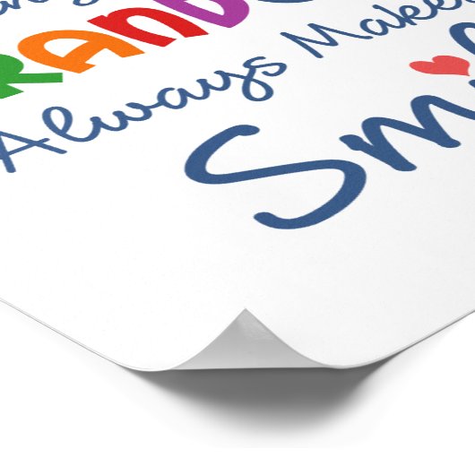 Poster J'Aime Mes Petits-Enfants Dire (Coin)