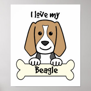 Poster J'aime mon Beagle