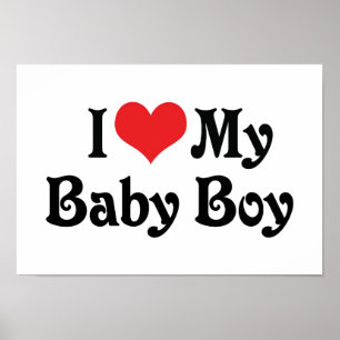 Poster J'aime mon bébé garçon