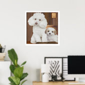 Poster J'aime mon caniche (Bureau à domicile)