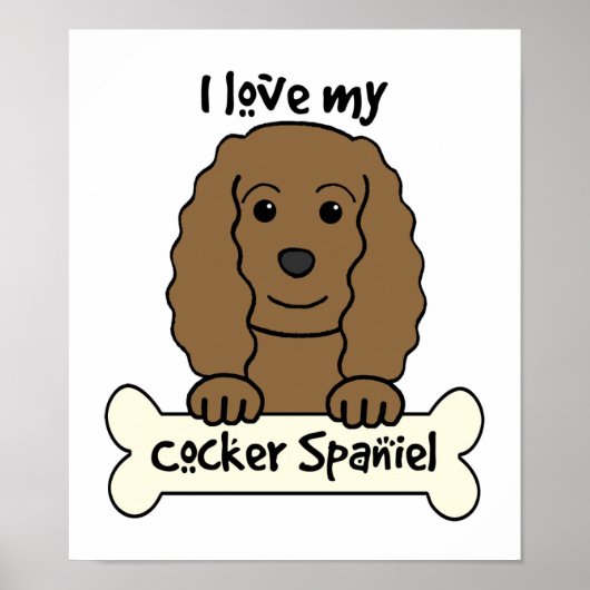 Poster J'Aime Mon Cocker Spaniel (Devant)