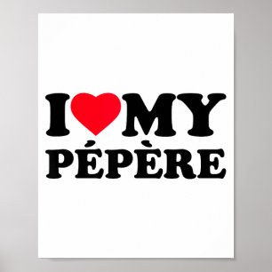 Poster J'aime mon cœur de papy famille