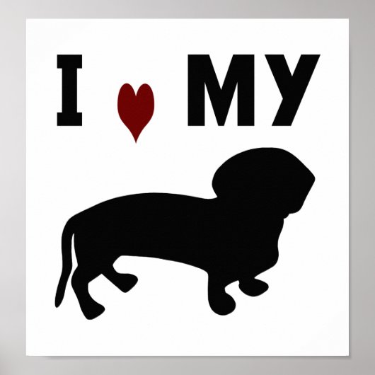 Poster J'Aime Mon Dachshund (Devant)
