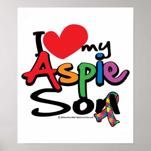 Poster J'Aime Mon Fils Aspie (Devant)
