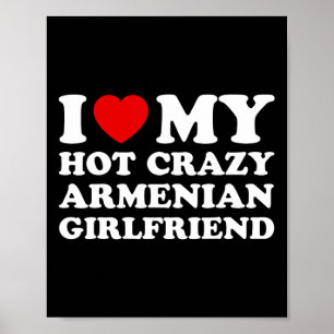 Poster J'Aime Mon Fou Fou Fou Arménien Petite Amie Valent
